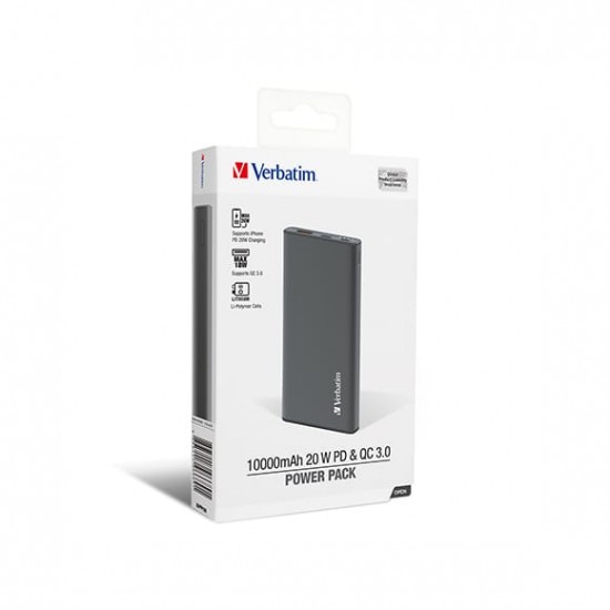 Verbatim 20W PD & QC 3.0 Powerbank (10,000mAh)